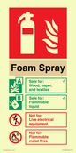 FZ15599: Foam Spray Fire Extinguisher Identification Sign