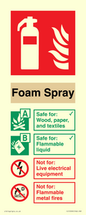 FZ15599: Foam Spray Fire Extinguisher Identification Sign