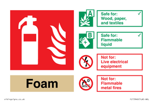 FZ15946: Foam Fire Extinguisher Identification Sign