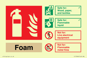FZ15946: Foam Fire Extinguisher Identification Sign