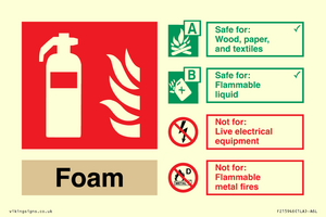 FZ15946: Foam Fire Extinguisher Identification Sign