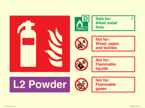FZ15958: L2 Powder Fire Extinguisher Identification Sign