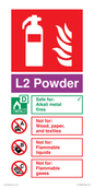 FZ15958: L2 Powder Fire Extinguisher Identification Sign