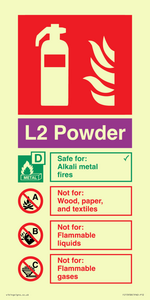 FZ15958: L2 Powder Fire Extinguisher Identification Sign