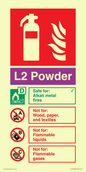 FZ15958: L2 Powder Fire Extinguisher Identification Sign