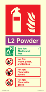 FZ15958: L2 Powder Fire Extinguisher Identification Sign