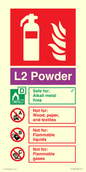FZ15958: L2 Powder Fire Extinguisher Identification Sign