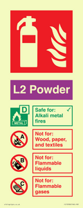 FZ15958: L2 Powder Fire Extinguisher Identification Sign