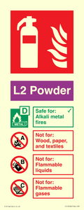 FZ15958: L2 Powder Fire Extinguisher Identification Sign