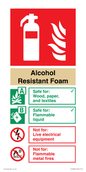 FZ16846: Alcohol Resistant Foam Fire Extinguisher Identification Sign