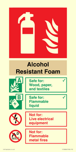 FZ16846: Alcohol Resistant Foam Fire Extinguisher Identification Sign