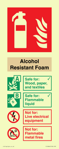 FZ16846: Alcohol Resistant Foam Fire Extinguisher Identification Sign