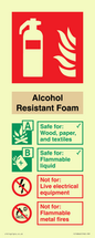 FZ16846: Alcohol Resistant Foam Fire Extinguisher Identification Sign