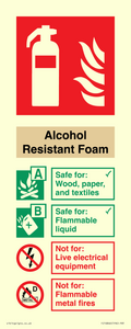 FZ16846: Alcohol Resistant Foam Fire Extinguisher Identification Sign