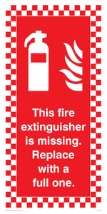 FZ338: Fire extinguisher missing sign