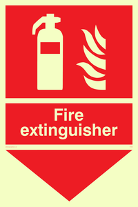 FZ339: Fire extinguisher here sign
