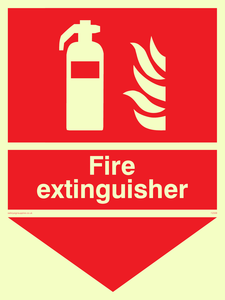 FZ339: Fire extinguisher here sign
