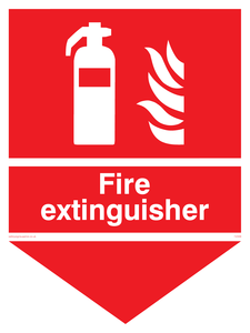FZ339: Fire extinguisher here sign