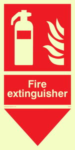 FZ339: Fire extinguisher here sign