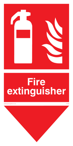 FZ339: Fire extinguisher here sign