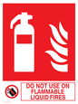 FZ377: do not use on flammable liquid fires