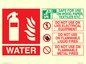 FZ383: WATER Fire Extinguisher Identification Sign