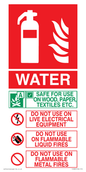 FZ383: WATER Fire Extinguisher Identification Sign