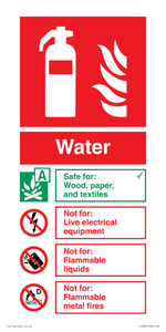 FZ383: WATER Fire Extinguisher Identification Sign