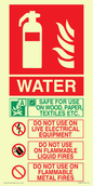 FZ383: WATER Fire Extinguisher Identification Sign