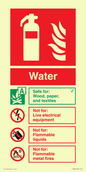 FZ383: WATER Fire Extinguisher Identification Sign