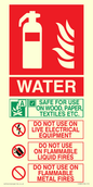 FZ383: WATER Fire Extinguisher Identification Sign