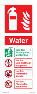 FZ383: WATER Fire Extinguisher Identification Sign