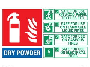 FZ384: DRY POWDER Fire Extinguisher Identification Sign