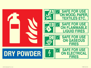 FZ384: DRY POWDER Fire Extinguisher Identification Sign