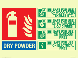 FZ384: DRY POWDER Fire Extinguisher Identification Sign