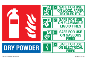 FZ384: DRY POWDER Fire Extinguisher Identification Sign