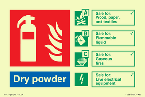 FZ384: DRY POWDER Fire Extinguisher Identification Sign