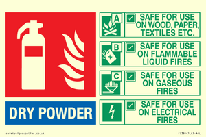 FZ384: DRY POWDER Fire Extinguisher Identification Sign