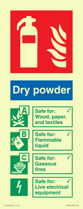 FZ384: DRY POWDER Fire Extinguisher Identification Sign