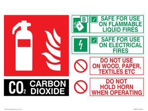 FZ385: CO2 Fire Extinguisher Identification Sign
