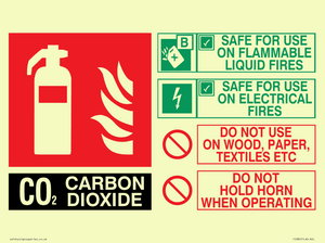 FZ385: CO2 Fire Extinguisher Identification Sign