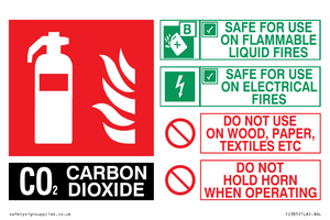 FZ385: CO2 Fire Extinguisher Identification Sign