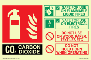 FZ385: CO2 Fire Extinguisher Identification Sign