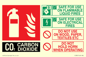 FZ385: CO2 Fire Extinguisher Identification Sign