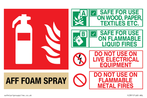 FZ391: AFF FOAM Fire Extinguisher Identification Sign