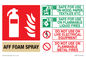 FZ391: AFF FOAM Fire Extinguisher Identification Sign