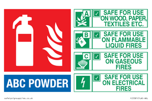 FZ5581: ABC powder Fire Extinguisher Identification Sign