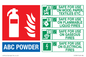FZ5581: ABC powder Fire Extinguisher Identification Sign