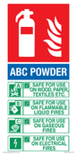 FZ5581: ABC powder Fire Extinguisher Identification Sign
