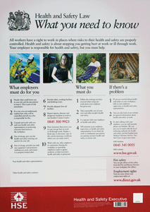 HS1501: health and safety law poster